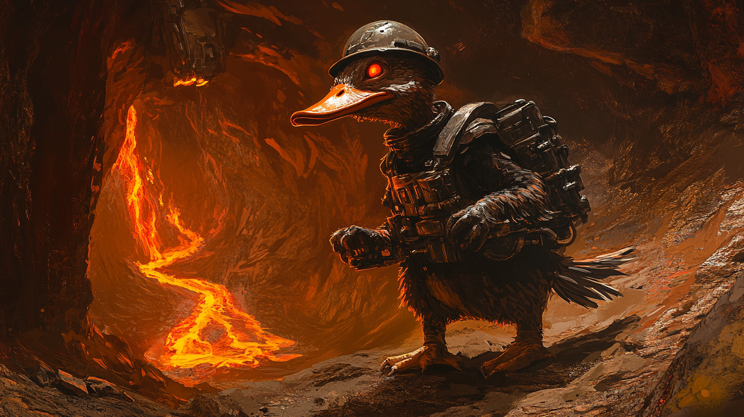 An Anthropomorphic Duck — armed and underestimated